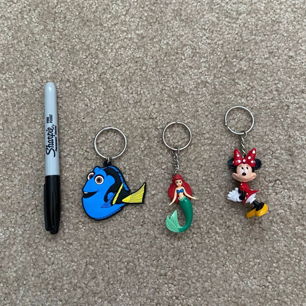 Disney Keychains Dory, Ariel, Minnie Mouse Collectible Park Accessories Backpack